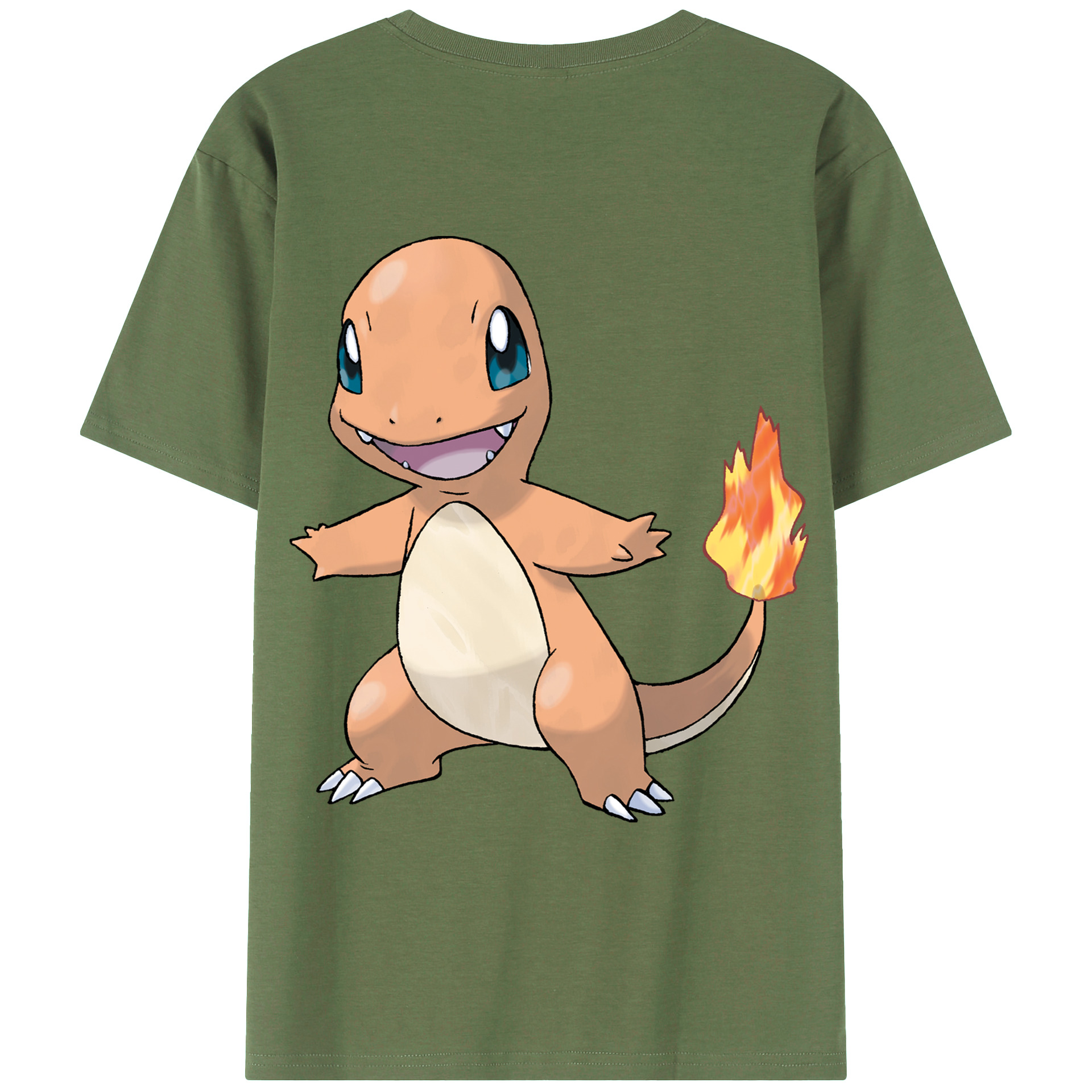（画像用） ポケットモンスター Pokémon 綿100％ メンズ半袖Tシャツ（バックプリント） 通気性